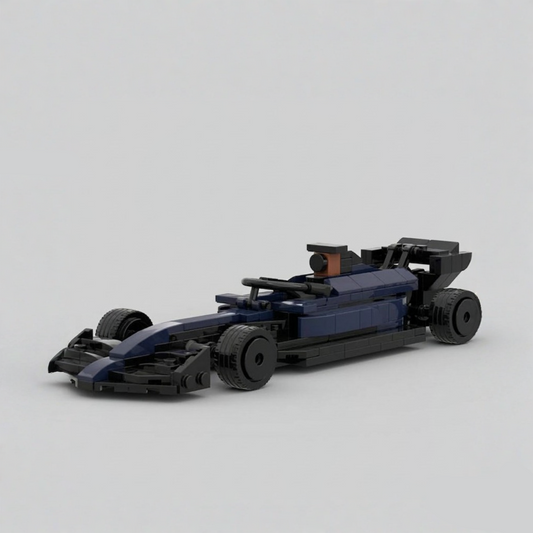 Toy Formula 1 car model on a light gray background